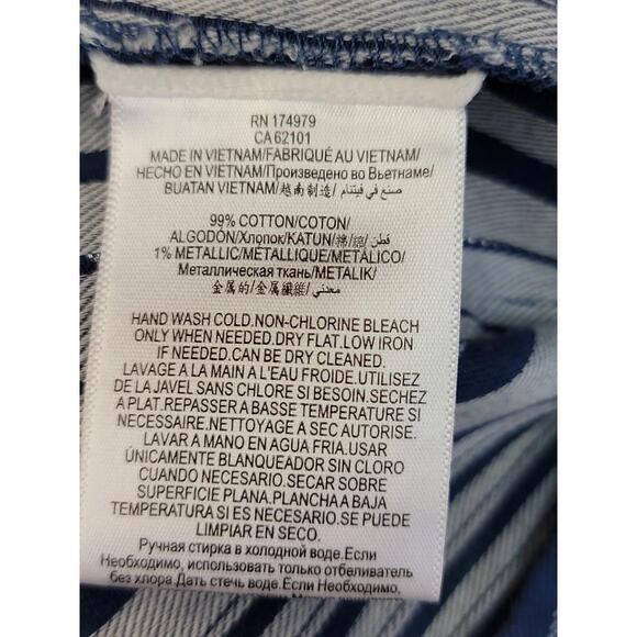 BCBGMaxAzria Tonal Canyon Short Sleeve Stripe Tunic Shift Dress Blue XXS NEW  #H - Picture 10 of 12